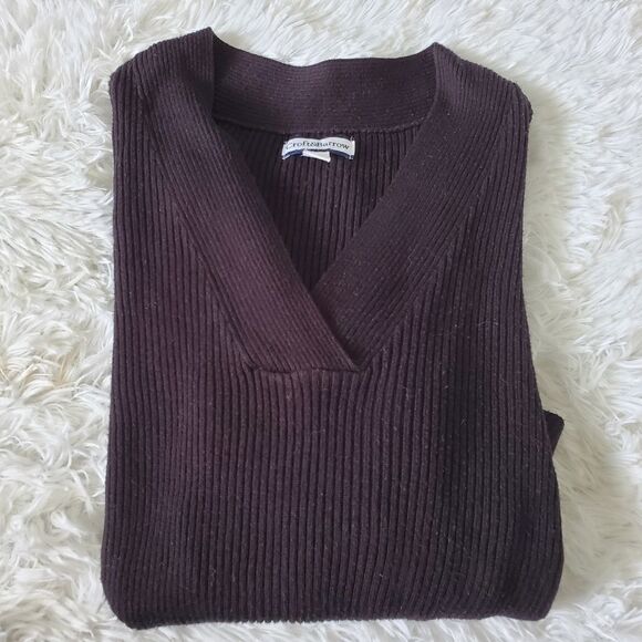 Croft and Barrow Black Long Sleeve Vneck Knit Sweater Size XL - Picture 2 of 8